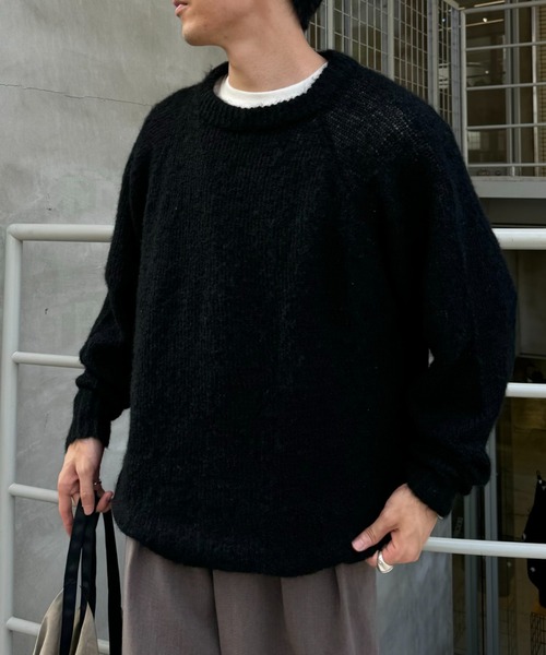 CIAOPANIC TYPY（チャオパニックティピー）の「モヘヤライクシャギービックシルエットニット（ニット/セーター・メンズ・ブラック/ブラウン/グリーン/レッド・MEDIUM/LARGE）」の5枚目の写真