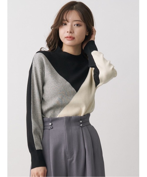 【セール】マルチカラーハイネックニット（ニット/セーター）｜TONAL（トーナル）