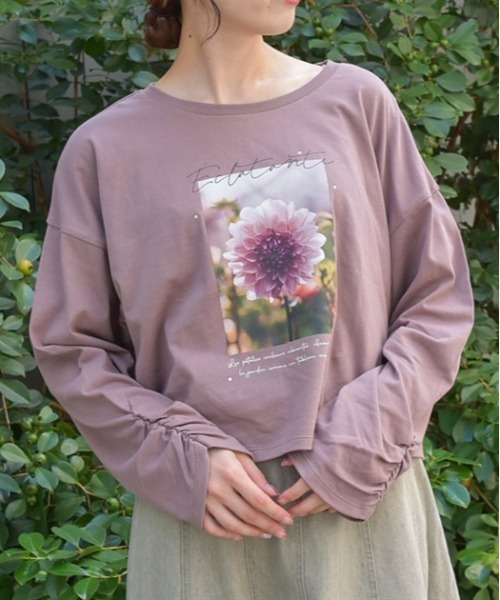 axes femme（アクシーズファム）の「アソートデザインＴシャツ（Tシャツ/カットソー・レディース・ブラウン/キナリ/パープル・FREE）」の3枚目の写真