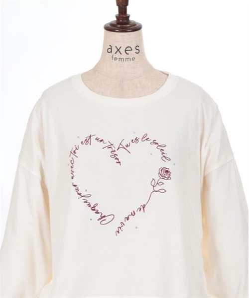 axes femme（アクシーズファム）の「アソートデザインＴシャツ（Tシャツ/カットソー・レディース・ブラウン/キナリ/パープル・FREE）」の8枚目の写真