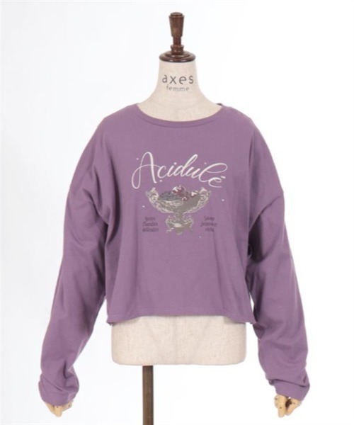 axes femme（アクシーズファム）の「アソートデザインＴシャツ（Tシャツ/カットソー・レディース・ブラウン/キナリ/パープル・FREE）」の13枚目の写真