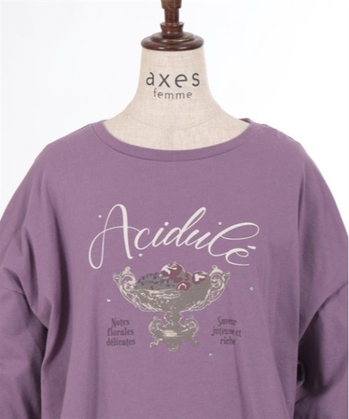 axes femme（アクシーズファム）の「アソートデザインＴシャツ（Tシャツ/カットソー・レディース・ブラウン/キナリ/パープル・FREE）」の16枚目の写真