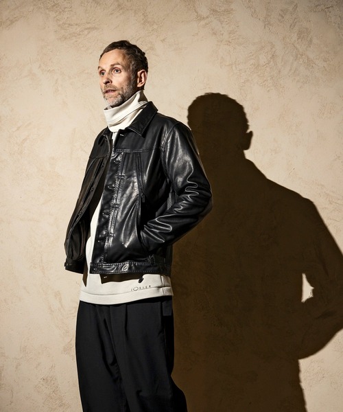 C DIEM（カルペディエム）の「C DIEM(カルペディエム)AMFステッチ エクセラファスナー ライダースジャケット レザージャケット（ライダースジャケット・メンズ・ブラック/ベージュ・M/L）」の8枚目の写真