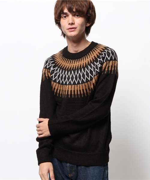 Lui's（ルイス）の「Lui's(ルイス) 求心柄ニット（ニット/セーター・メンズ・ブラック/ネイビー・MEDIUM/SMALL）」の11枚目の写真