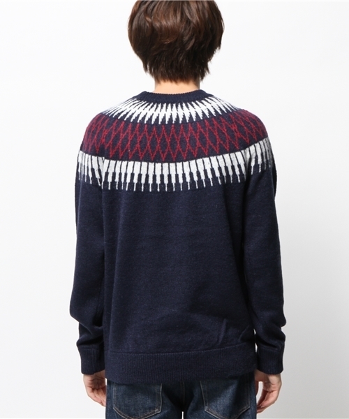 Lui's（ルイス）の「Lui's(ルイス) 求心柄ニット（ニット/セーター・メンズ・ブラック/ネイビー・MEDIUM/SMALL）」の4枚目の写真