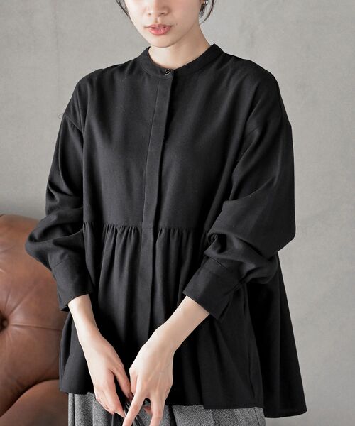 rps（アールピーエス）の「ネル起毛ＢＡＣＫティアードブラウス（シャツ/ブラウス・レディース・オフホワイト/ブラック/ブラック系その他2・フリー）」の11枚目の写真