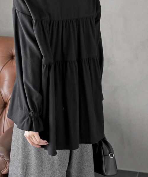 rps（アールピーエス）の「ネル起毛ＢＡＣＫティアードブラウス（シャツ/ブラウス・レディース・オフホワイト/ブラック/ブラック系その他2・フリー）」の13枚目の写真