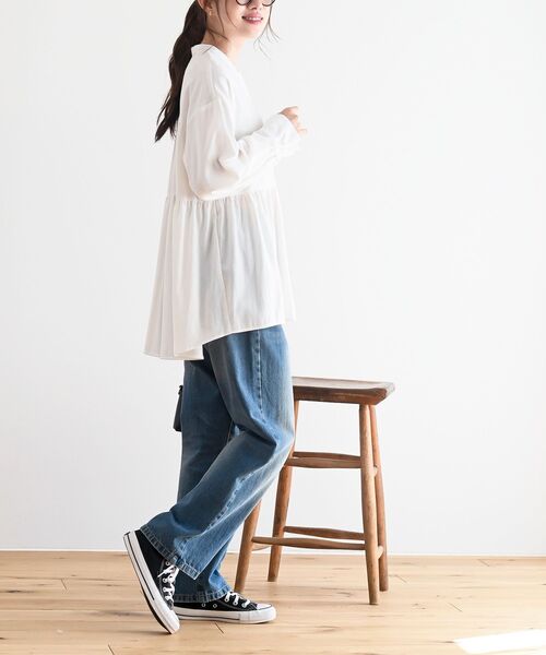 rps（アールピーエス）の「ネル起毛ＢＡＣＫティアードブラウス（シャツ/ブラウス・レディース・オフホワイト/ブラック/ブラック系その他2・フリー）」の19枚目の写真