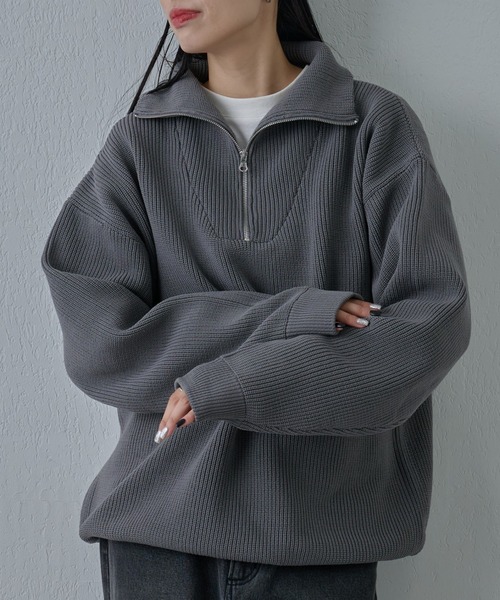 COLONY 2139（コロニートゥーワンスリーナイン）の「テックニットハーフジップ（ニット/セーター・メンズ・ネイビー/ブラック/グレー・MEDIUM/LARGE）」の2枚目の写真