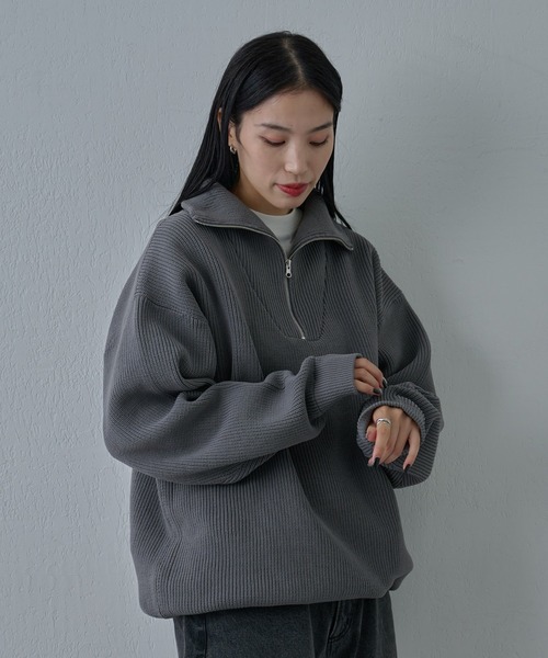 COLONY 2139（コロニートゥーワンスリーナイン）の「テックニットハーフジップ（ニット/セーター・メンズ・ネイビー/ブラック/グレー・MEDIUM/LARGE）」の9枚目の写真