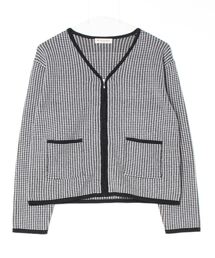 TOKYO SHIRTS | 千鳥柄ZIPブルゾン レディーススウェットライク(ブルゾン)