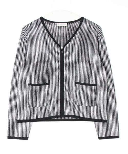 TOKYO SHIRTS（トウキョウシャツ）の「千鳥柄ZIPブルゾン レディーススウェットライク（ブルゾン・レディース・ブルー/ブラック・M/L）」の2枚目の写真