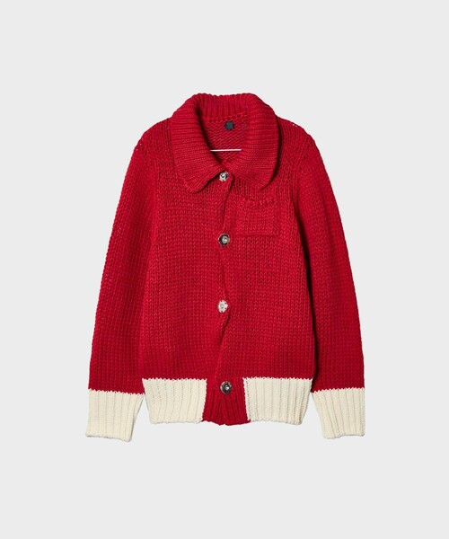 OUAT(オーユーエーティー)の「【OUAT/オーユーエーティー】META KNIT(ニット/セーター・メンズ・グレイッシュベージュ/レッド・3)」の2枚目の写真