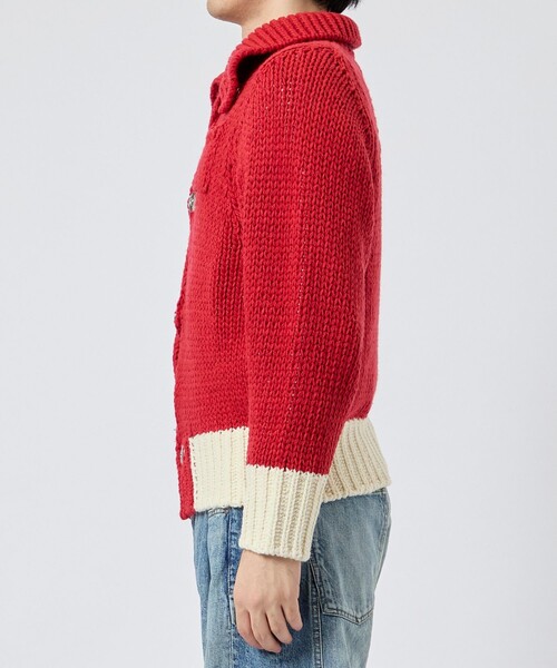OUAT(オーユーエーティー)の「【OUAT/オーユーエーティー】META KNIT(ニット/セーター・メンズ・グレイッシュベージュ/レッド・3)」の5枚目の写真
