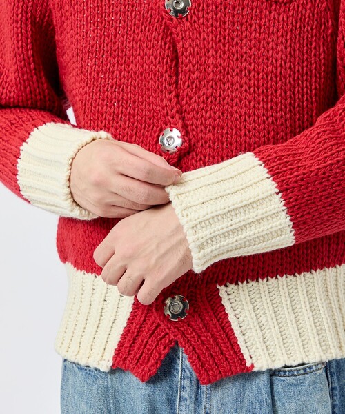 OUAT(オーユーエーティー)の「【OUAT/オーユーエーティー】META KNIT(ニット/セーター・メンズ・グレイッシュベージュ/レッド・3)」の11枚目の写真