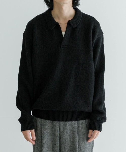 crepuscule（クレプスキュール）の「crepuscule　M-G Skipper Long-Sleeve（ニット/セーター・メンズ・アイボリー/ブラック・1/2）」の3枚目の写真
