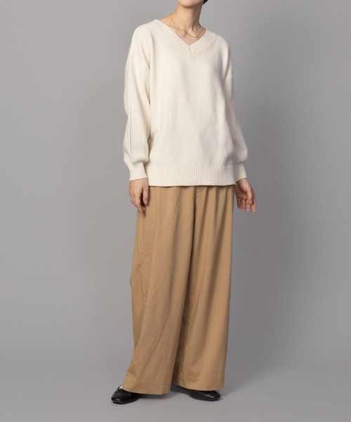 NAVY(ネイビー)の「【nAvy】カノコVネックプルオーバー ニット(ニット/セーター・レディース・ホワイト/ピンク/ブラック/サックスブルー・フリー)」の11枚目の写真