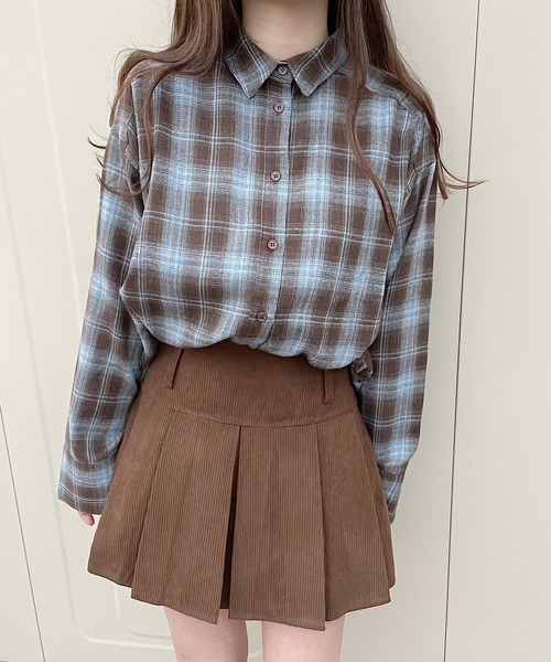 Nana(ナナ)の「コーデュロイプリーツミニスカート(スカート・レディース・アイボリー/ブラウン・FREE)」の10枚目の写真