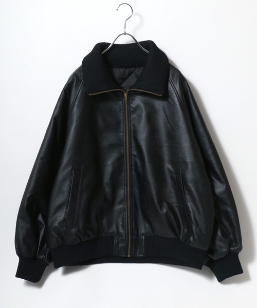 メゾンスペシャル　バイカラーレザーブルゾン MAISON SPECIAL(メゾンスペシャル)｜Bicolor faux Leather Blouson