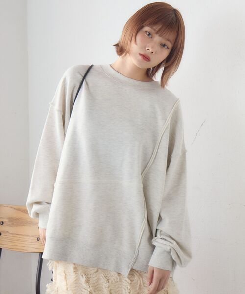 RETRO GIRL(レトロガール)の「リメイク風トレーナー(Tシャツ/カットソー・レディース・チャコールグレー/レッド/ホワイト系その他・FREE)」の10枚目の写真
