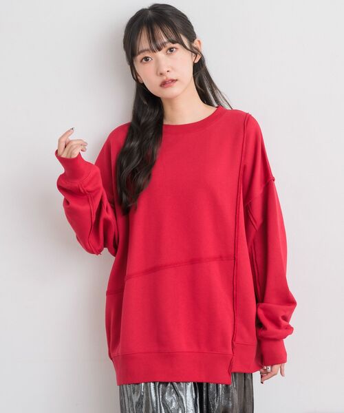 RETRO GIRL(レトロガール)の「リメイク風トレーナー(Tシャツ/カットソー・レディース・チャコールグレー/レッド/ホワイト系その他・FREE)」の18枚目の写真