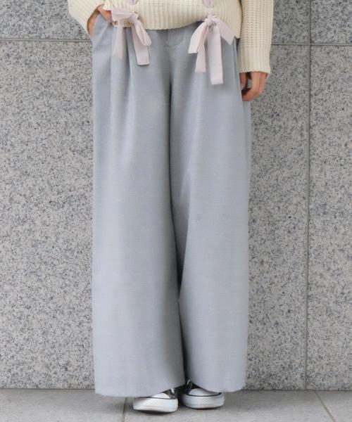 Another Edition（アナザーエディション）の「タックワイドパンツ/AE BC W WID PT（その他パンツ・レディース・ブラック/グレー/ライトグレー・MEDIUM/SMALL）」の2枚目の写真