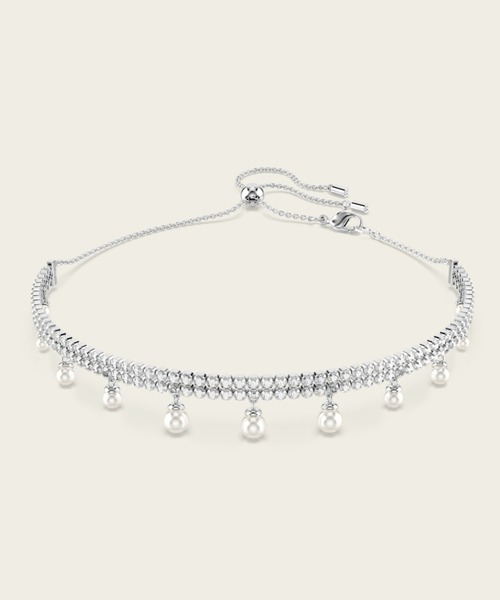 【公式】【スワロフスキー】Ariana Grande x Swarovski チョーカー クリスタル・パール ラウンドカット ホワイト ロジウム・プレーティング
