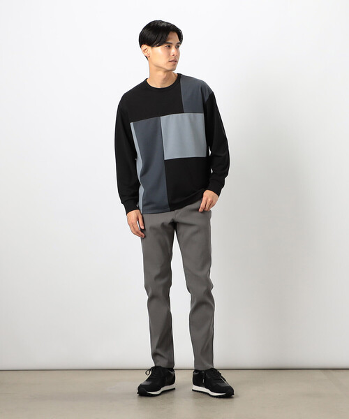 COMME CA ISM(コムサイズム)の「カラーブロック パッチワーク クルーネックTシャツ(Tシャツ/カットソー・メンズ・ブラック/ホワイト・LARGE/MEDIUM)」の7枚目の写真