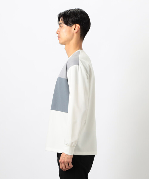 COMME CA ISM(コムサイズム)の「カラーブロック パッチワーク クルーネックTシャツ(Tシャツ/カットソー・メンズ・ブラック/ホワイト・LARGE/MEDIUM)」の10枚目の写真