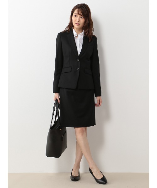 【セール】【ウォッシャブル】タイトスカート ストレッチ ブラック 無地 通年【レディース】（スーツスカート）｜HARUYAMA（ハルヤマ）