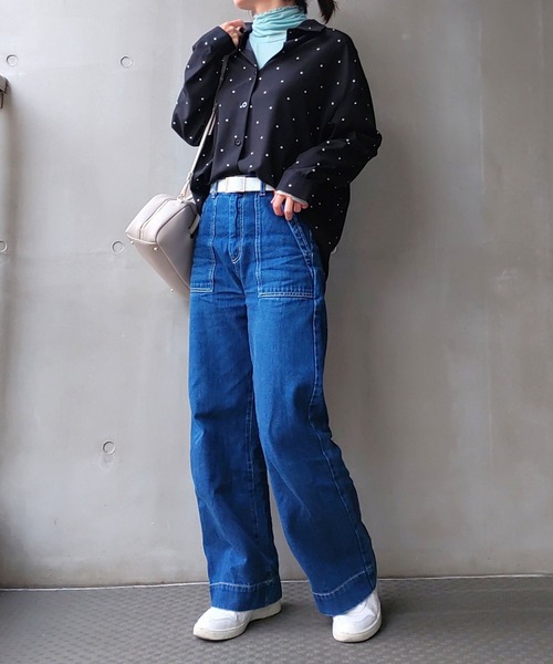 Q(キュー)の「ドットシャツ(シャツ/ブラウス・レディース・ブラック・MEDIUM)」の13枚目の写真