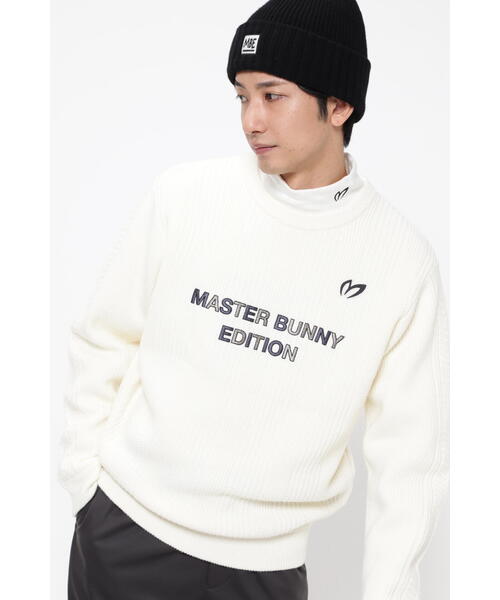 MASTER BUNNY EDITION(マスターバニーエディション)の「【MASTER BUNNY EDITION】畔柄裏付き クルーネックニットプルオーバー(ニット/セーター・メンズ・グレー系その他2/ホワイト系その他・X-LARGE/LARGE)」の1枚目の写真