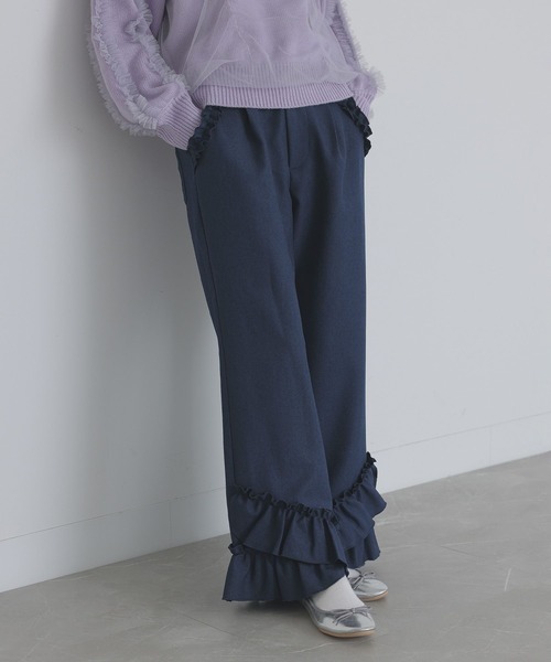 somari imagination（ソマリ イマジネーション）の「『裾フリルフレアパンツ』（その他パンツ・レディース・グレー/ネイビー・2/1）」の11枚目の写真