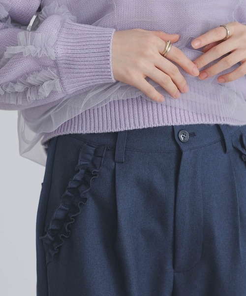 somari imagination（ソマリ イマジネーション）の「『裾フリルフレアパンツ』（その他パンツ・レディース・グレー/ネイビー・2/1）」の16枚目の写真