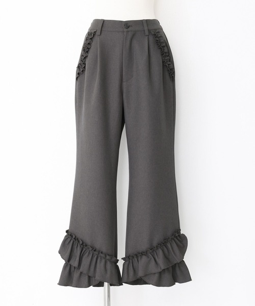 somari imagination（ソマリ イマジネーション）の「『裾フリルフレアパンツ』（その他パンツ・レディース・グレー/ネイビー・2/1）」の18枚目の写真