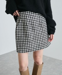VIS | 【洗える】ラメツイード&千鳥柄ミニスカート(スカート)