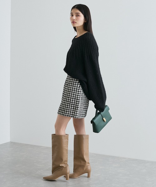 VIS(ビス)の「【洗える】ラメツイード&千鳥柄ミニスカート(スカート・レディース・ブラック/ターコイズブルー/ブラック系その他・M/S)」の22枚目の写真