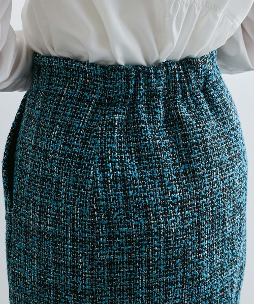 VIS(ビス)の「【洗える】ラメツイード&千鳥柄ミニスカート(スカート・レディース・ブラック/ターコイズブルー/ブラック系その他・M/S)」の7枚目の写真