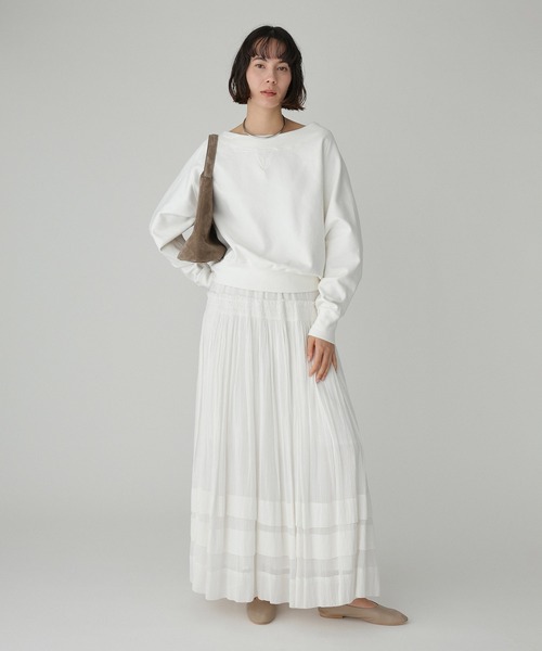 BABYLONE（バビロン）の「ボートネック裏毛プルオーバー（スウェット・レディース・ホワイト/ライトグレー/ブルー・フリー）」の22枚目の写真