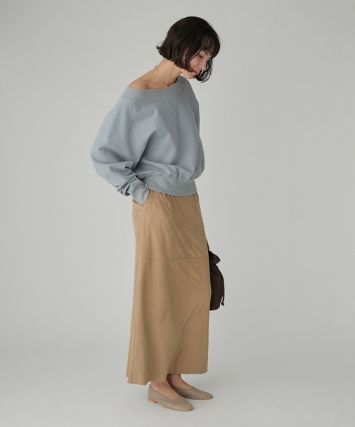 BABYLONE（バビロン）の「ボートネック裏毛プルオーバー（スウェット・レディース・ホワイト/ライトグレー/ブルー・フリー）」の18枚目の写真