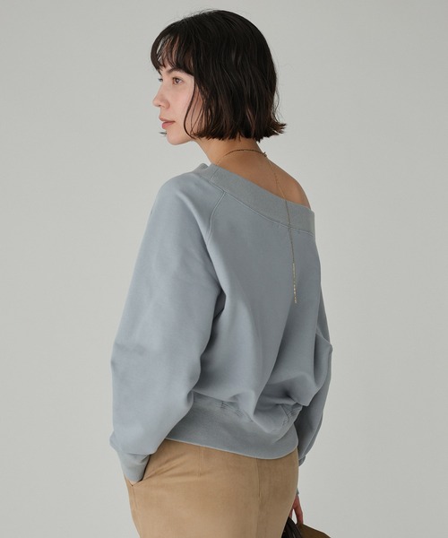 BABYLONE（バビロン）の「ボートネック裏毛プルオーバー（スウェット・レディース・ホワイト/ライトグレー/ブルー・フリー）」の20枚目の写真