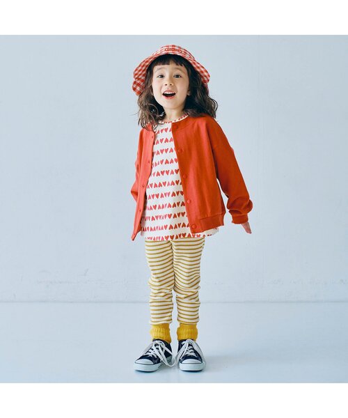 ジュニア対応】裏毛スナップボタンカーディガン（カーディガン/ボレロ