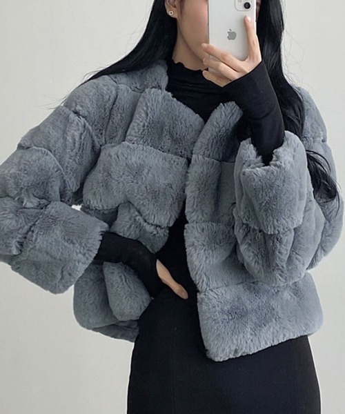 バイカラー フェイクファー ジャケット アウター★可愛い お洒落 楽天市場】フェイクファー ベスト 秋冬 レディース フォックス