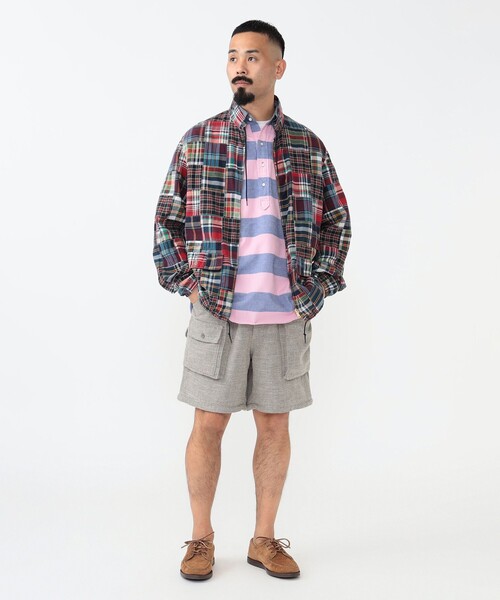 BEAMS PLUS（ビームスプラス）の「パッチワーク マドラス スウィング ジャケット（ブルゾン・メンズ・グリーン/ベージュ/ネイビー・M/S/L）」の19枚目の写真