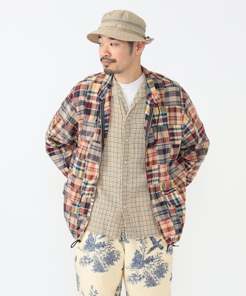 BEAMS PLUS（ビームスプラス）の「パッチワーク マドラス スウィング ジャケット（ブルゾン・メンズ・グリーン/ベージュ/ネイビー・M/S/L）」の20枚目の写真