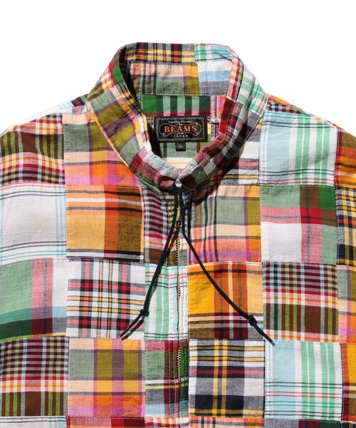 BEAMS PLUS（ビームスプラス）の「パッチワーク マドラス スウィング ジャケット（ブルゾン・メンズ・グリーン/ベージュ/ネイビー・M/S/L）」の8枚目の写真