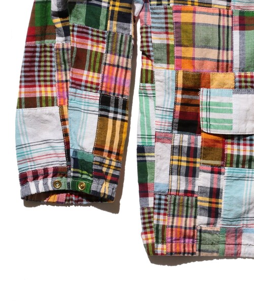 BEAMS PLUS（ビームスプラス）の「パッチワーク マドラス スウィング ジャケット（ブルゾン・メンズ・グリーン/ベージュ/ネイビー・M/S/L）」の9枚目の写真