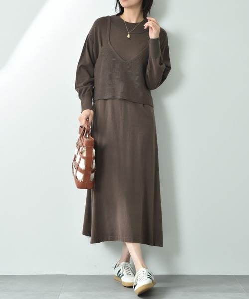 【セール】ビスチェ付きニットワンピースＳＥＴ（ワンピース）｜INTERPLANET（インタープラネット）