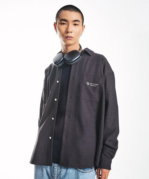 City Ambient Products(シティアンビエントプロダクツ)の「City Ambient Products: レギュラーカラー ツイル オーバー シャツ(シャツ/ブラウス・メンズ・ライトグリーン/カーキ/ブラック/ダークグレー・SMALL/LARGE/MEDIUM)」の18枚目の写真