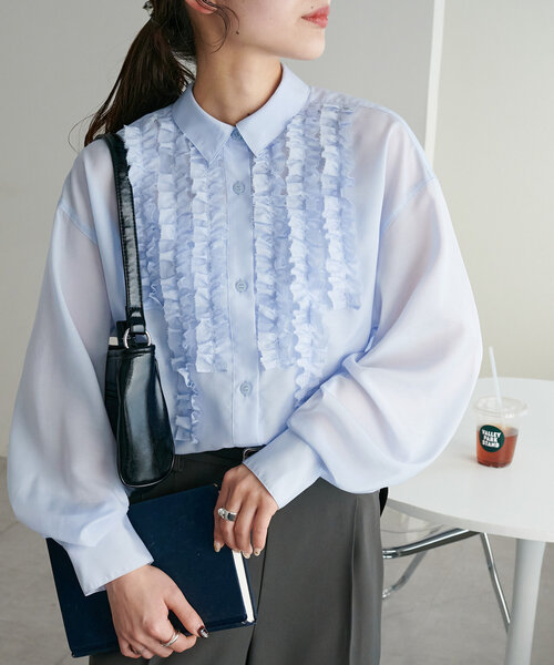 【SS先行予約】フロントフリルシャツ（シャツ/ブラウス）｜DISCOAT（ディスコート）